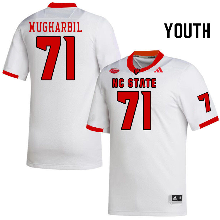 Youth #71 Yousef Mugharbil NC State Wolfpack College Football Jerseys Stitched-White Youth #71 Yousef Mugharbil NC State Wolfpack College Football Jerseys Stitched-White